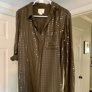 Green sequined shirt